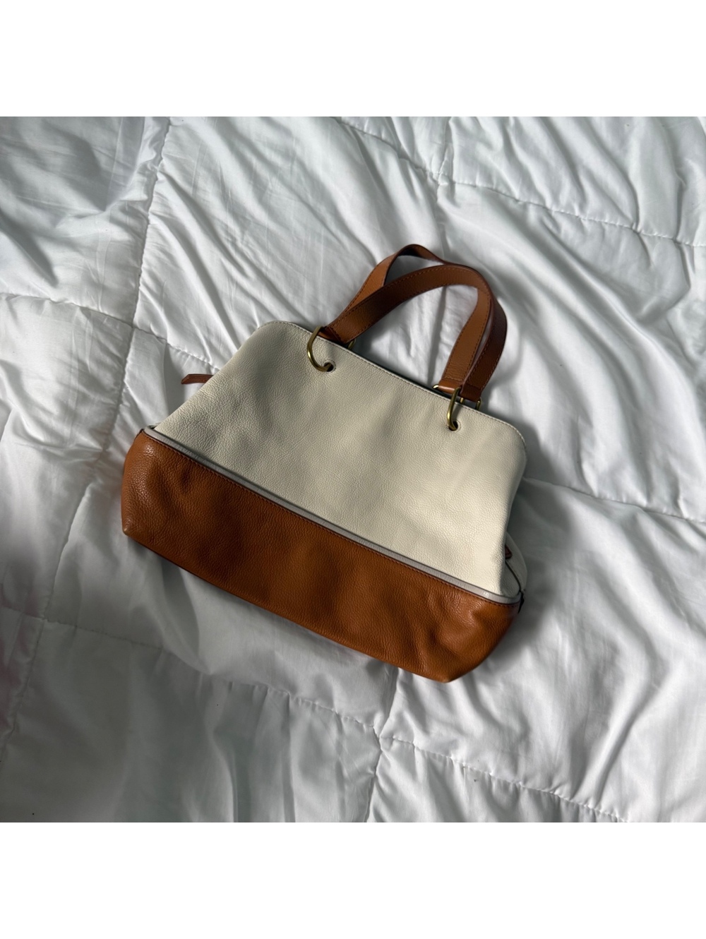 beige and brown should've bag hand bag purse
